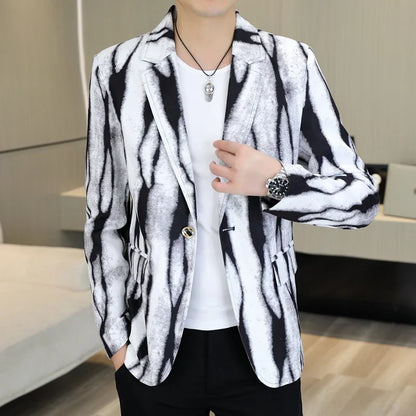 Blazer Fashionable Outdoor Travel Trend Slim-fit Gentleman's Youthful Wedding Versatile Host Casual Korean Style Men's Blazer