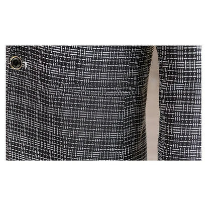 KIDWHXR Suit Coat Man British Style Striped Single-breasted Men Blazer Slim Long Sleeve Comfortable Male Casual Outerwear