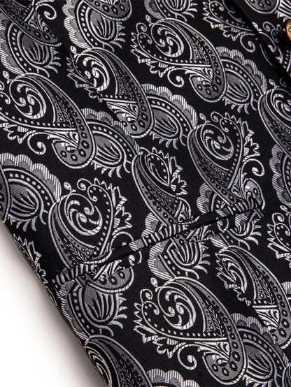 Men's Vest and Tie Set – Paisley Floral Waistcoat with Necktie for Weddings and Business Occasions