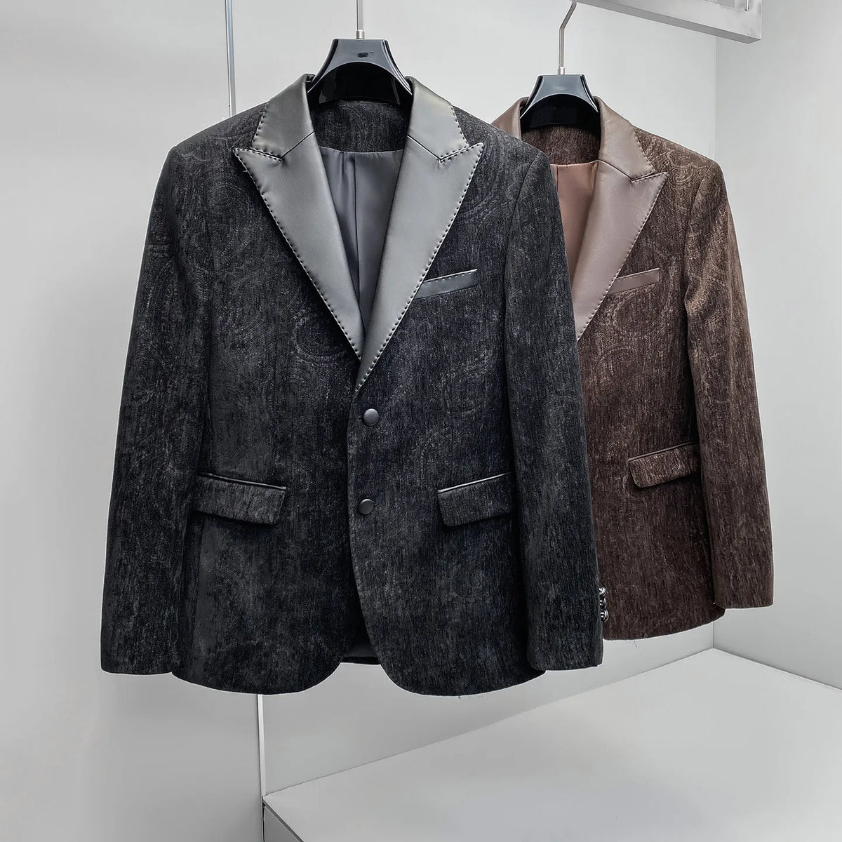High Quality Retro Suit Jacket for Men Autumn Winter Fashion Wedding Groom Blazers Slim Fit Casual Busines Social Dress Coats