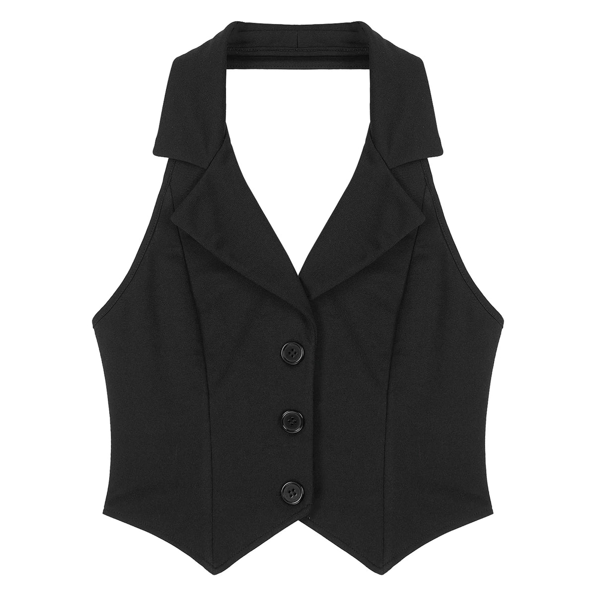 Elegant Women's Halter Vests Sleeveless Suits Waistcoat Mujer OL Office Ladies Crop Top for Business Commuting Formal Clothes