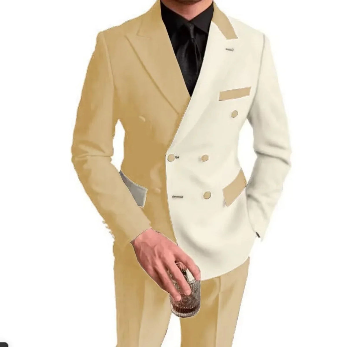 Costumes élégants de mariage/affaires, 2 pièces, coupe ajustée, blazer croisé, costumes de garçons d'honneur, tenues formelles pour hommes (veste + pantalon)