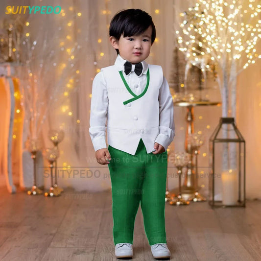 Newest Baby Boy's Suit Sets Vest Pants Two Pieces Children Birthday Party Custom Outfit Wedding Prom Kids Casual Costume