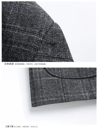 Blazer's New Outdoor Men's Fashion, Sporty and Slimming British Style Business Gentleman's Versatile Wedding Checkered Blazer