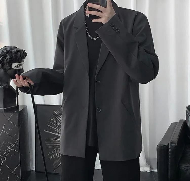 Men Korean Style Casual Blazer 2026 Spring Autumn Wrinkle Free Trendy Ins Couple Jacket Fashion Suit Coat