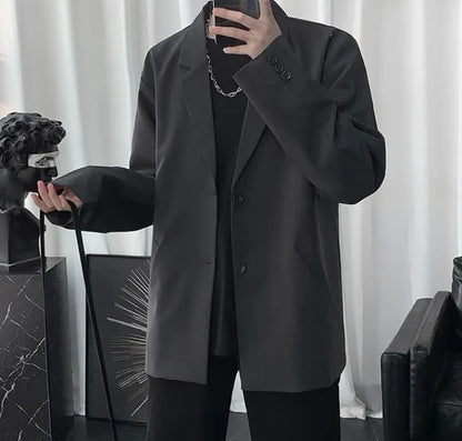 Men Korean Style Casual Blazer 2026 Spring Autumn Wrinkle Free Trendy Ins Couple Jacket Fashion Suit Coat
