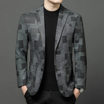 Men's Sheepskin Leather Blazer – Slim Fit Winter Jacket