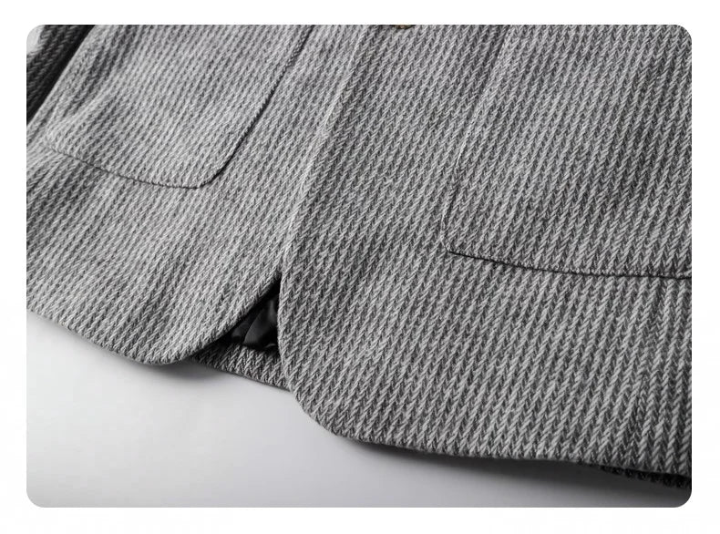 Autumn Winter Suit Jacket Men's Korean Slim Fit Striped Casual Blazers Wedding Business Streetwear Social Dress Jackets 2026
