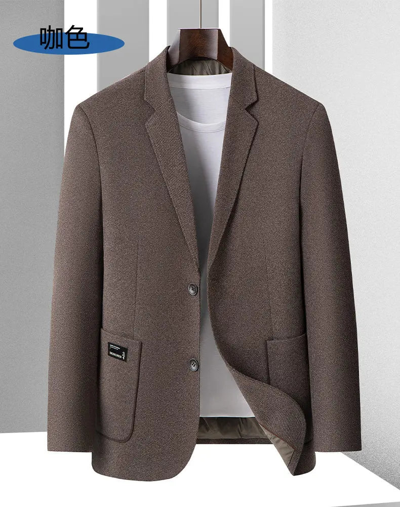 Men's Smart Casual Blazer with Down Liner – Versatile Spring Autumn Suit Jacket