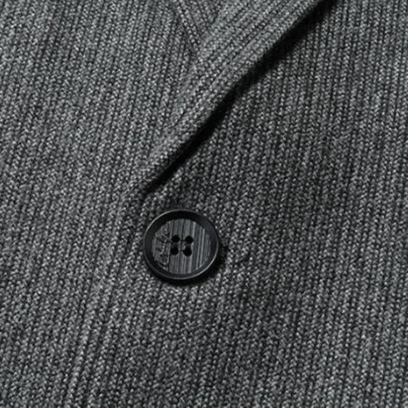 KIDWHXR Four Seasons Man Blazer British Style Single-breasted Male Outerwear Business Casual Loose Long Sleeve Men Suit Coat