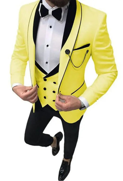 Custom Made Navy Blue Wedding Suits For Men Slim Fit Prom Party Suits Groom Tuxedos 3 Pieces Formal Men Suits Jacket+Pants+Vest