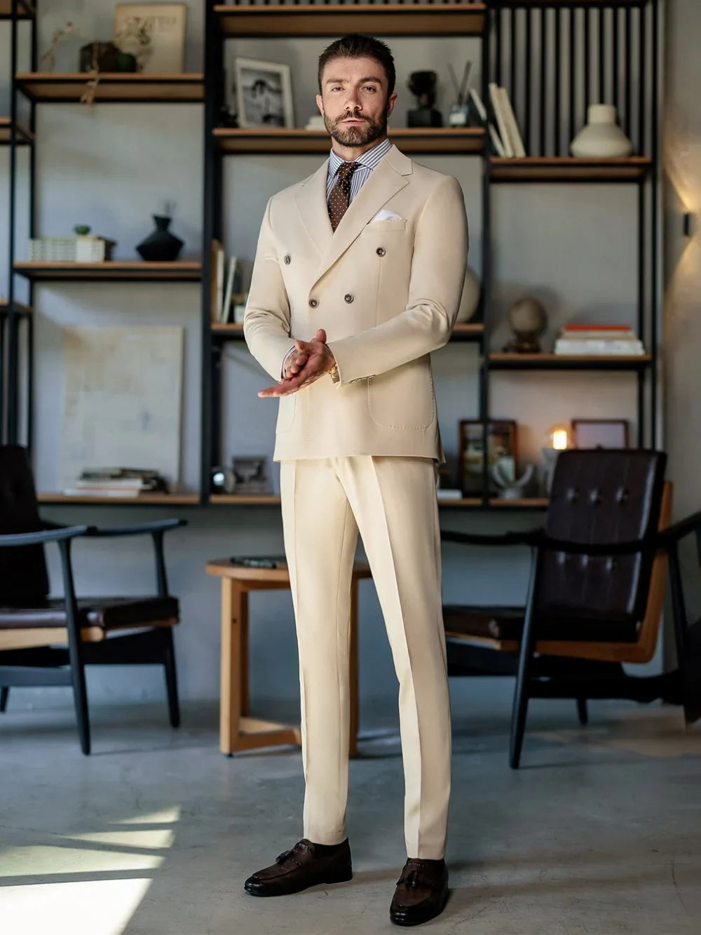 High Quality Man Formal Suits 2 Pieces Office Wear Notched Lapel Men's Suit Set Banquet Party Outfit Plus Size Solid Tuxedo