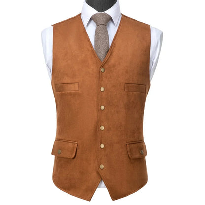 Men's Flannel Vest Single Breasted Waistcoat for Weddings & Formal Occasions