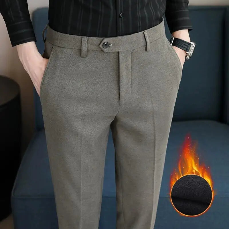 Plus Size 7XL-M ( Jacket+Pant）Autumn Winter Thickened Starry Sky Woolen Suit High Quality Slim Fit Business Social Casual 2 Pcs