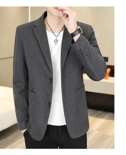 Blazer Men Business Gentleman Leisure Korean Wedding Fashion Trend, Slimming, Versatile, High-end Casual, High-end Woolen Blazer