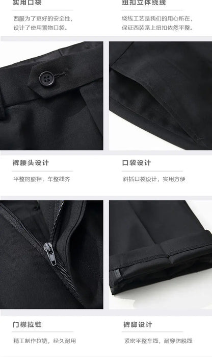 Men's Smart Casual 2-Piece Suit Set – Single Breasted Blazer and Trouser for Travel and Business