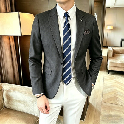 Men's Double Breasted Blazer – Formal Wedding & Business Jacket