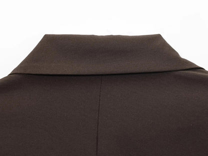 Elegant Commute Double Breasted Blazer Women Trendy Vintage Brown Blazer with Shoulder Pads 2026 Spring Chic Lady Blazer