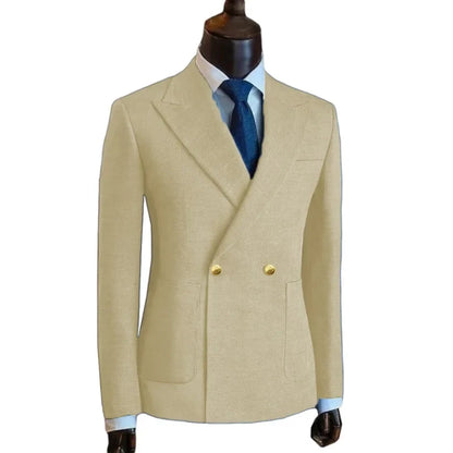 Customized Men's Suit Blazer Suit Pants Business Custom Suit Solid Color Metal Buckle Premium Men's Suit