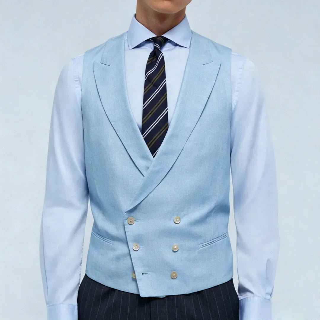 Men Vest Double Breasted Lapel Waistcoat for Wedding & Formal Occasions – Multi-Color