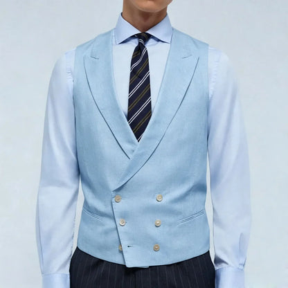 Men Vest Double Breasted Lapel Waistcoat for Wedding & Formal Occasions – Multi-Color