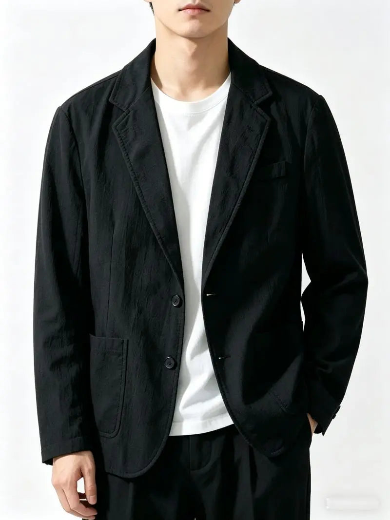 Pure Cotton Blazer Outdoor Men's Traveling Breathable, Non-stretch, Moisture-wicking, Sweat-absorbing, Fitted and Casual Blazer