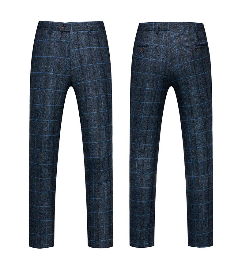 Men's 2025 Three-piece Suit Set One Button Fashion Wedding Business Casual Work Formal Vest Trousers M-5XL