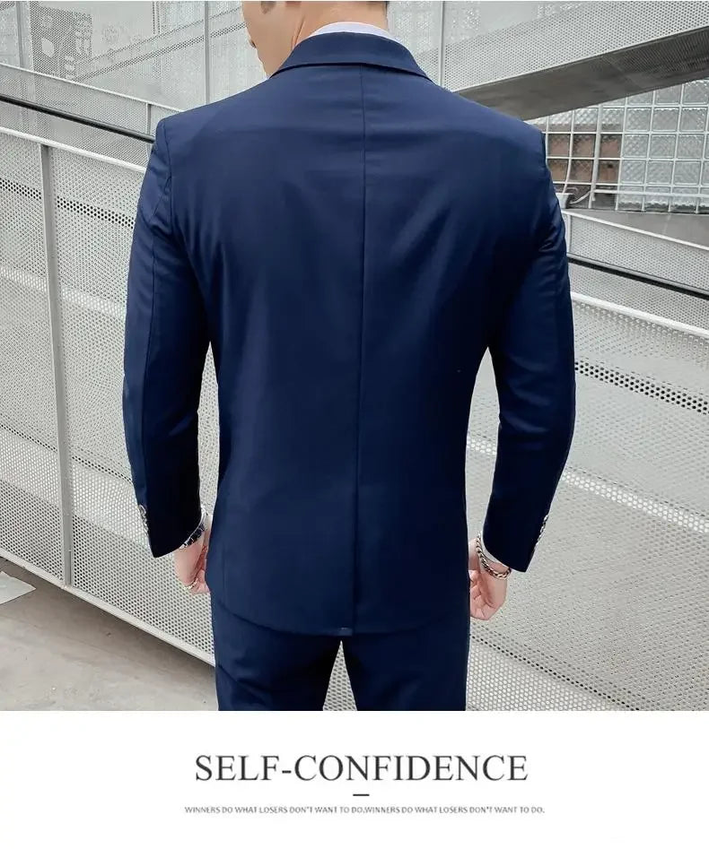 Men's Three-Piece Slim Fit Suit | Blazer, Waistcoat & Trousers for Formal and Business Occasions