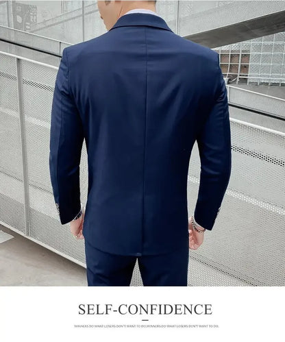 Men's Three-Piece Slim Fit Suit | Blazer, Waistcoat & Trousers for Formal and Business Occasions