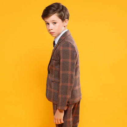 Boys Luxurious 4Pieces/Set Jacket Vest Pants Bowtie  Wedding Suit Kids Formal Birthday Dress Children dance show Party Costume
