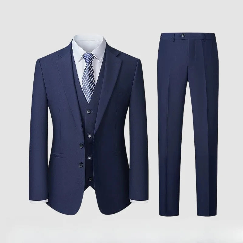 Men's Slim Fit Wedding Suit – 2 & 3 Piece Set in Gray, Navy & Black for Formal Occasions