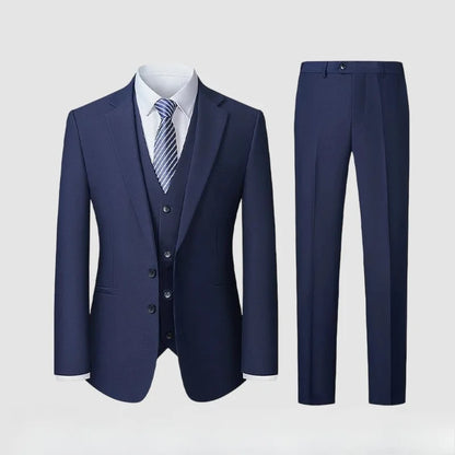 Men's Slim Fit Wedding Suit – 2 & 3 Piece Set in Gray, Navy & Black for Formal Occasions