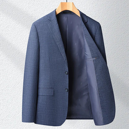 KIDWHXR Spring Autumn Man Suit Outerwear Thin Simple Solid Color Male Blazer Single-breasted Long Sleeve Slim Casual Men Coat