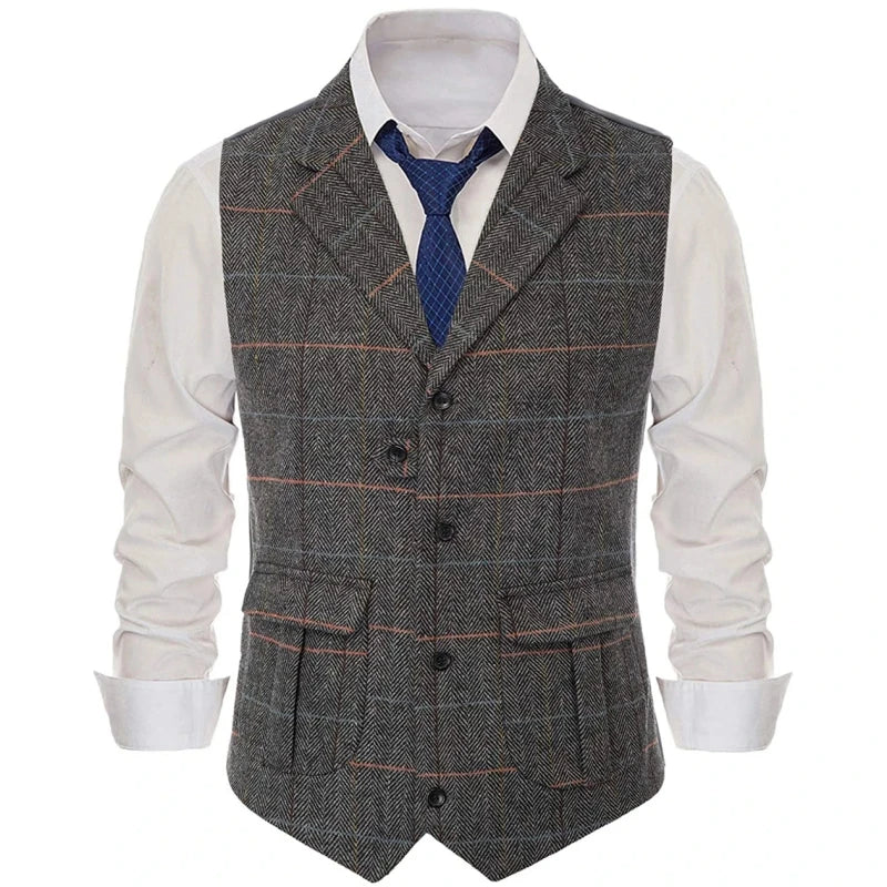 Men's Vest Single Breasted Formal Waistcoat for Wedding Banquet and Business