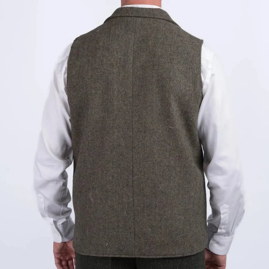 Men's Herringbone Vest Single Breasted Waistcoat for Wedding & Smart Casual Wear