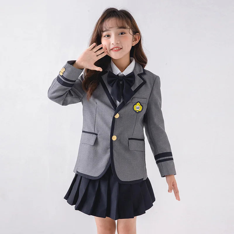3-15T Children's School Uniform Boys Girls Graduation Event Performance Ceremony Kindergarten Costume Twins Birthday Party Dress
