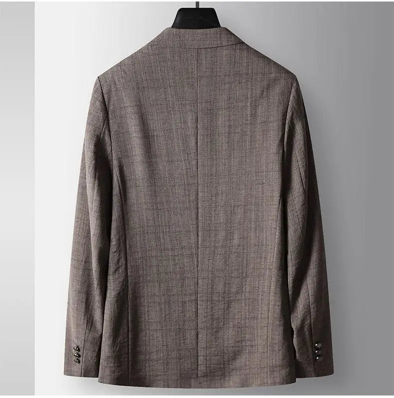 Men's Casual Blazer Single Breasted Spring Autumn Versatile Suit Jacket Grey Coffee