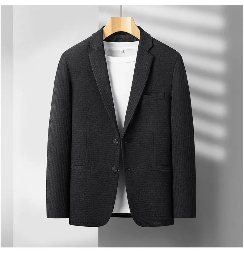 2025 Men's High-End Boutique Wool Suit Casual Business Top Coat Fashion Gentleman Party Four Seasons Elegant Tailored Suit