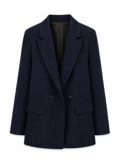 Women Double Breasted Blazer Elegant Office Lady Suit Jacket Oversized Casual Long Sleeve Blazer Spring Autumn Outerwear