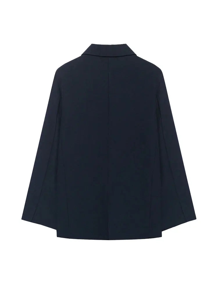 Women's Solid Color Blazer Coat Long Sleeve Front Button Office Wear Casual Chic Outerwear Top