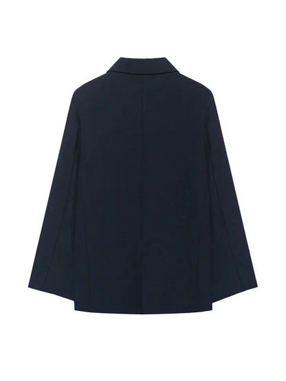 Women's Solid Color Blazer Coat Long Sleeve Front Button Office Wear Casual Chic Outerwear Top