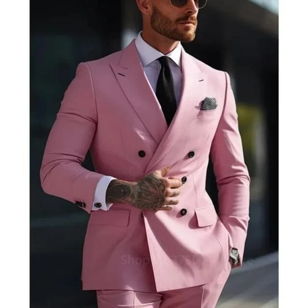 2026 Business Double Breasted Blazer+Pant Regular Length Stretchy Blazer Professional Workwear