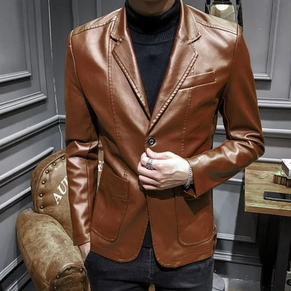Spring Autumn Thin Man Suits and Blazers Vintage Fashionable Jacket for Men Simple Breasted Luxury Designer Classic New in Coats