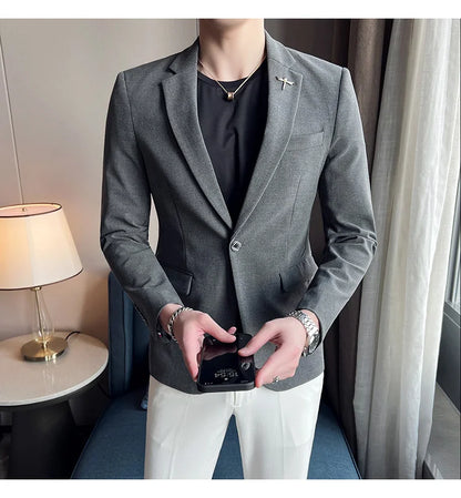 Men's Blazer Suit Jacket – Smart Casual & Business Style – 1 or 2 Button – Wedding & Party