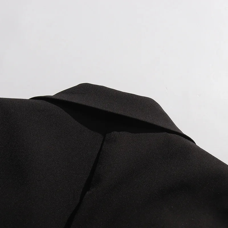 Women Blazer Elegant Fashion Asymmetric Twist Pleated Waist Cinching Metal Buckle Decoration Jacket New Spring 2026 HK19361