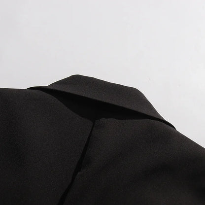 Women Blazer Elegant Fashion Asymmetric Twist Pleated Waist Cinching Metal Buckle Decoration Jacket New Spring 2026 HK19361