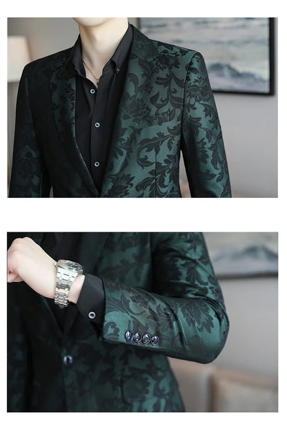 Men's Casual Suit Top - 2025 Spring S-5XL High-Quality Fashion Handsome Trend Business Boutique Wedding Dance West Coat