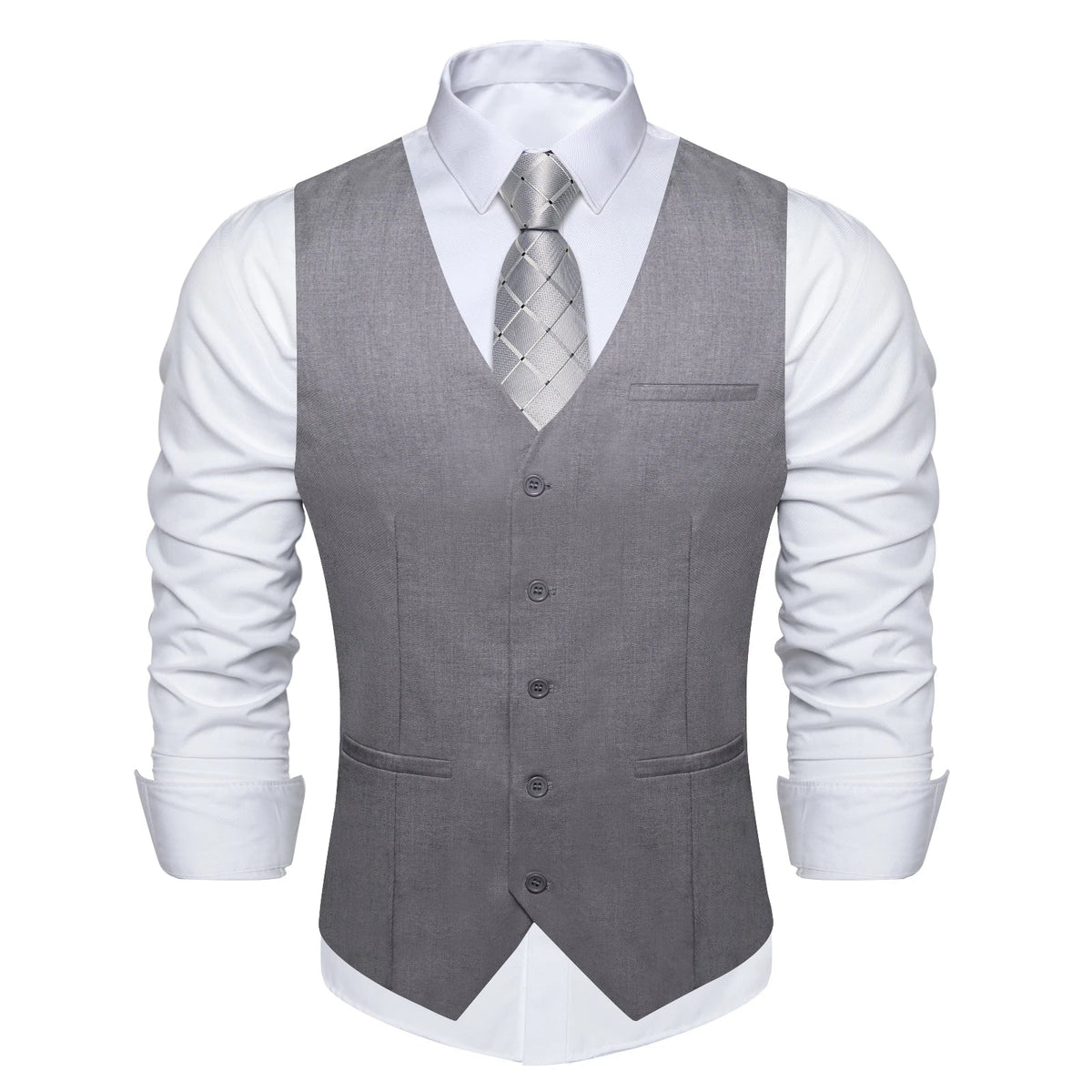 Men's Suit Vest – Solid Formal Waistcoat for Wedding, Party & Business Wear