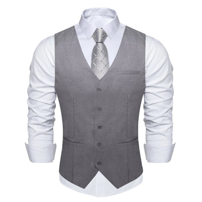 Men's Suit Vest – Solid Formal Waistcoat for Wedding, Party & Business Wear