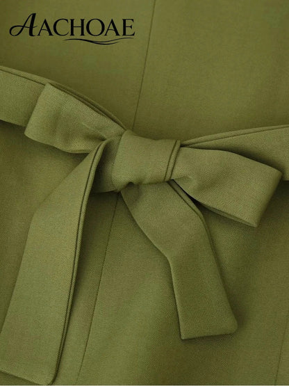 Women's Belted Waist Blazer Jacket Double Button Slim Suit Coat Long Sleeve Elegant Office Chic Minimalist Jacket